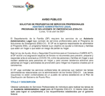 Primer Aviso Público - ASISTENTE ADMINISTRATIVO LEGAL